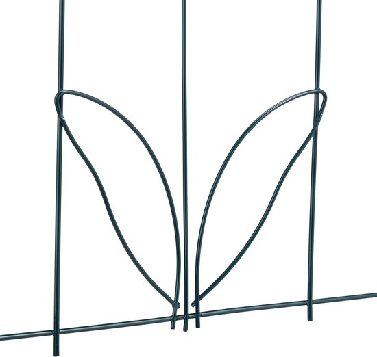 relaxdays clôture de lit 20 pièces - clôture décorative - bordure de bordure - haute - vert - métal - clôture de jardin