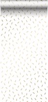 ESTAhome behang grafisch motief wit en goud - 139127 - 0.53 x 10.05 m