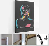 Modern abstract faces with abstract shapes. Minimalism concept. Line art drawing style - Modern Art Canvas - Vertical - 1770547703 - 50*40 Vertical