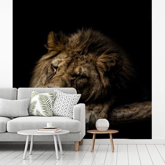 Papier peint - Papier peint photo Lion - Arbre - Marron - Largeur 350 cm x hauteur 350 cm