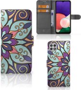 Mobiel Bookcase Geschikt voor Samsung Galaxy A22 5G Smartphone Hoesje Purple Flower