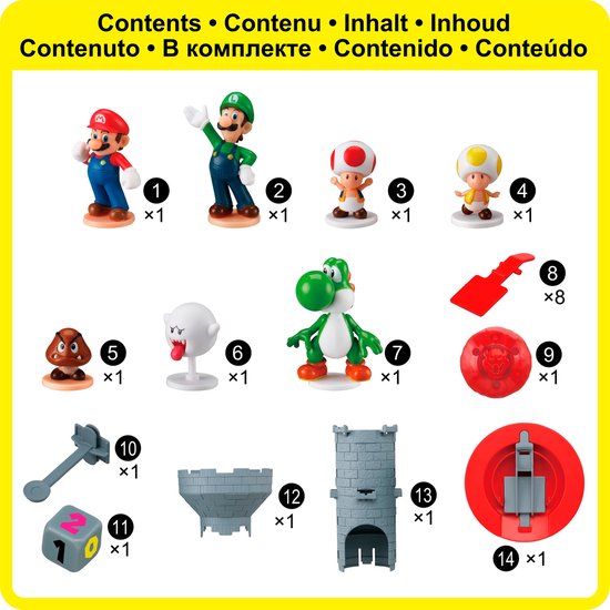 EPOCH Games – Super Mario Blow Up! Shaky Tower – Evenwichtsspel met 7 Figuren