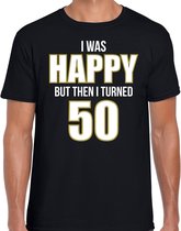 Verjaardag t-shirt 50 jaar - happy 50 - zwart - heren - Abraham vijftig jaar cadeau shirt 2XL