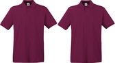 2-Pack maat L bordeaux rode polo shirt premium van katoen voor heren - Polo t-shirts voor heren