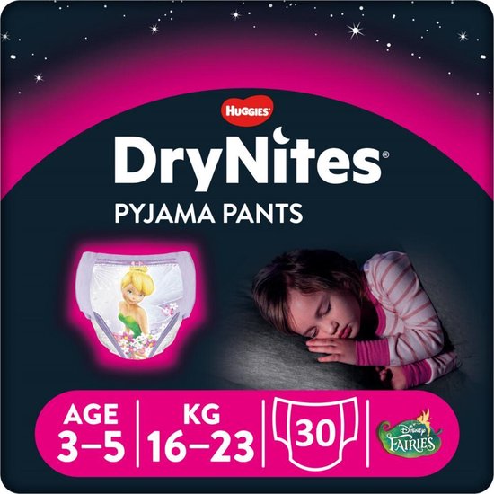 DryNites absorberende luierbroekjes - meisjes - 3 tot 5 jaar - 30 stuks