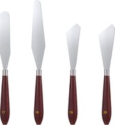 Paletmes Schilder - Zinaps 4 Stuks Schilderen Mes Set Rvs Palet Mes Olieverfschilderij Mixing Schraper Schilderen Kunst Spatel Palet Mes Gereedschap met houten handvat voor het schilderen van