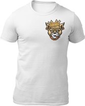 King Cat - Teddy The Gangster - Heren T-Shirt - Getailleerd - Katoen - Ronde Hals