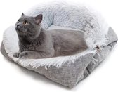 Kattenmand -Cat Bed Wasbaar 2 in 1 Kat Bed Pluche Zachte Ronde Slaapkat Sofa Pluizig Kat Bed Kleine Dog Bed Cat Deken Dier Bed Cat Bed Cat Bed Bed voor katten (WK 02129)