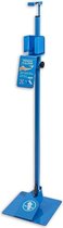 desinfectiezuil met voetpaneel 112 cm staal blauw