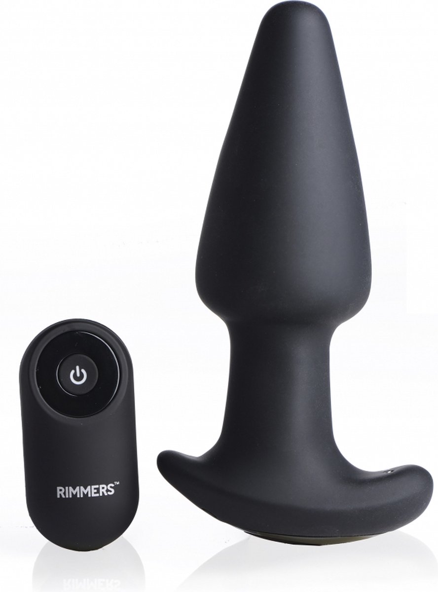 Rimmers - Gyro-R 10X - Gladde Rimming Plug Met Afstandsbediening - Zwart