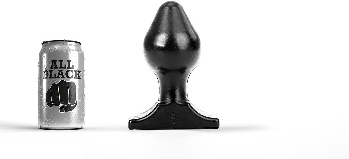 Goedkoopste All Black Buttplug 16 x 8 cm - zwart