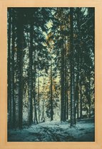 JUNIQE - Poster met houten lijst Bosbomen foto -13x18 /Groen &