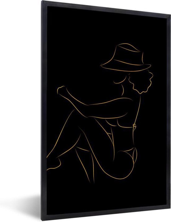 Cadre Photo Ancien Avec Portrait De Femme Et Chapeau – 19x19cm (occasion)