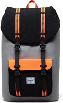 Herschel Little America - Sharkskin Enzyme Ripstop/Black Enzyme Ripstop/Shocking Orange / Ruime rugzak / 25L opbergvolume / 15" fleece-gevoerd Laptopvak / magnetische sluiting / le