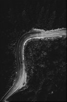 Walljar - Forest Highway - Zwart wit poster