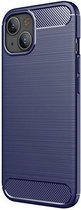 Apple iPhone 13 Mini Hoesje Geborsteld TPU Flexibele Back Cover Blauw