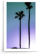 Walljar - Palmbomen Paarse Lucht - Muurdecoratie - Poster