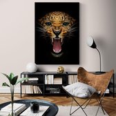 Poster Leopard Roar ² - Plexiglas - Meerdere Afmetingen & Prijzen | Wanddecoratie - Interieur - Art - Wonen - Schilderij - Kunst