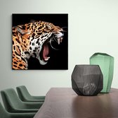 Poster Leopard Roar - Plexiglas - Meerdere Afmetingen & Prijzen | Wanddecoratie - Interieur - Art - Wonen - Schilderij - Kunst