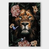 Poster Jungle Lion - Plexiglas - Meerdere Afmetingen & Prijzen | Wanddecoratie - Interieur - Art - Wonen - Schilderij - Kunst