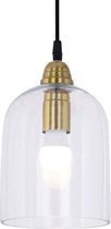 Sunfield Hanglamp | In hoogte verstelbare lamp voor woonkamer of eetkamer | Geblazen glas en messing | Retro