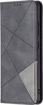 Mobigear Telefoonhoesje geschikt voor Samsung Galaxy A32 4G Hoesje | Mobigear Rhombus Slim Bookcase | Pasjeshouder voor 2 Pasjes | Telefoonhoesje voor Pinpas / OV Kaart / Rijbewijs - Zwart
