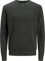 Jack & Jones Trui Jprbluray Cashmere Knit V Neck 12195588 Dark Grey Melange Mannen Maat - M