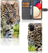 GSM Hoesje Geschikt voor Samsung Galaxy A03s Beschermhoesje met foto Baby Luipaard