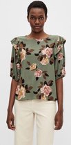 Object T-shirt Objrose 2/4 Top 116 .c 23036439 Deep Lichen Green/flower Dames Maat - M