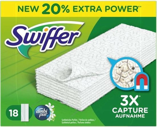 Nettoyant pour sols Swiffer avec Ambi Pur - 18 pièces - Recharge de  lingettes