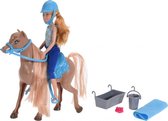 speelset tienerpop met paard 29 cm