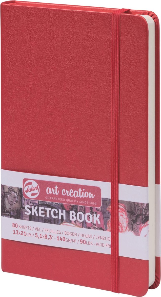 Talens Art Creation Schetsboek Rood 13 x 21 cm 140 g 80 Vellen