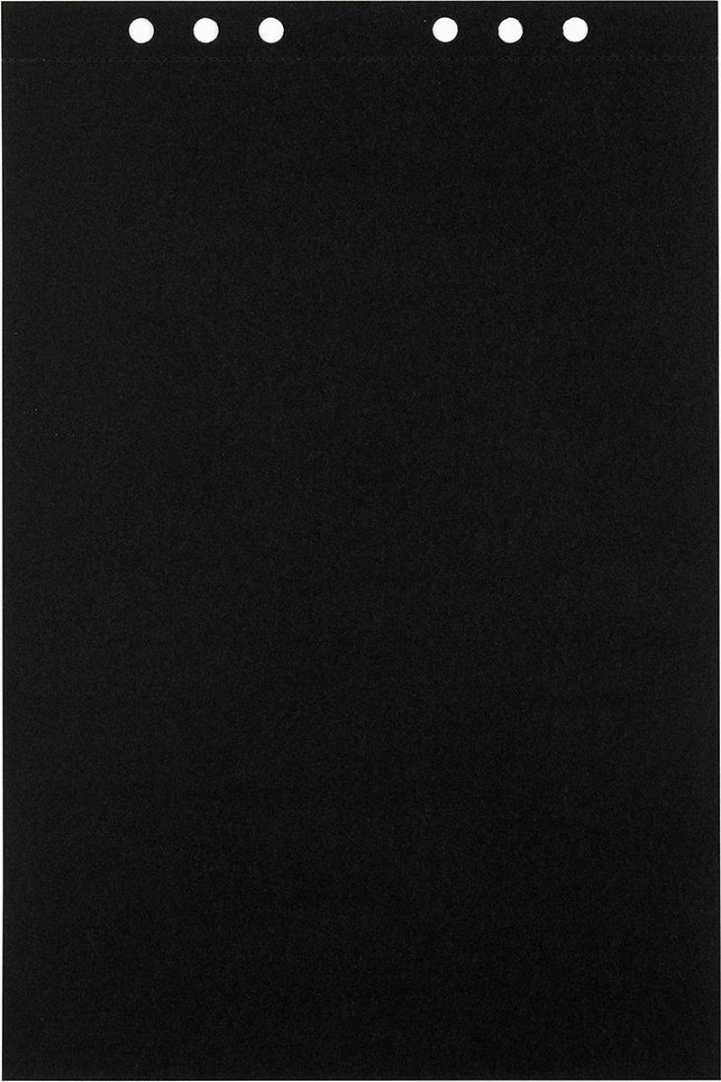 (Art.no. 920710) 20 vel MyArtBook Paper 120 GSM Black drawingpaper Size 210 x 314 mm (A4) - 6 punch holes - perforation