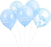 Blauwe ballonnen Happy Birthday - Talking Tables