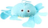 knuffel krab 15 cm pluche lichtblauw/geel