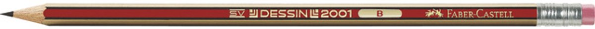 Faber-Castell grafietpotlood - Dessin 2001 - B - met gum - FC-112101
