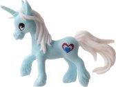 eenhoorn Pocket Unicorn meisjes 7 cm blauw/hartje