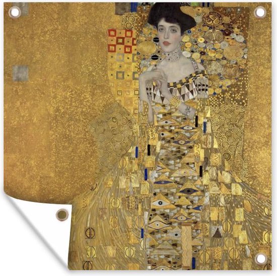 Tuindoek Portret van Adèle Bloch-Bauer I - Gustav Klimt - 100x100 cm