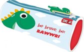 etui BTS Dino 21 x 7 x 7 cm polyester blauw/groen