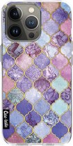 Casetastic Apple iPhone 13 Pro Hoesje - Softcover Hoesje met Design - Purple Moroccan Tiles Print