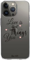 Casetastic Apple iPhone 13 Pro Hoesje - Softcover Hoesje met Design - Love is about Print