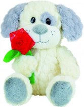 knuffel Valentine Dog junior pluche grijs/wit