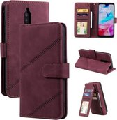 Voor Xiaomi Redmi 8 Skin Feel Business Horizontale Flip PU Lederen Case met Houder & Multi-Card Slots & Portemonnee & Lanyard & Fotolijst (Rood)