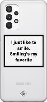 Samsung A32 4G transparant hoesje - Always smiling | Samsung A32 4G case | wit | Casimoda