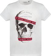 DEELUXE T-shirt met skull foto RUDY White