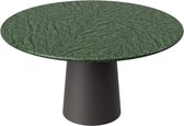 FLOW Ronde Eettafel - India Green Marmer (Grijsbruine Cilinder) - 120 x 120 x 75  - Gepolijst Recht