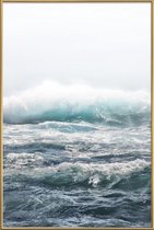 JUNIQE - Poster met kunststof lijst Big Splash Hawaii -13x18 /Blauw &