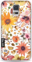 Casetastic Samsung Galaxy S5 / Galaxy S5 Plus / Galaxy S5 Neo Hoesje - Softcover Hoesje met Design - Flowers Gold Print