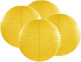 8x stuks luxe bol vorm lampion geel 35 cm - Party of verjaardag feest versieringen