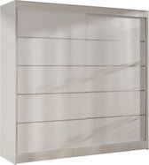 Kledingkasten ontmoette Schuifdeur -Zinaps SOFNAK BASTI IV garderobe 200 cm - schuifdeurkast met kledingrail en plank, slaapkamerkast met 2 deuren, schuifdeuren, 200 x 215 x 58 cm (wit) (WK 0